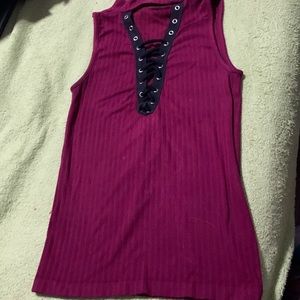 Tight burgundy Top